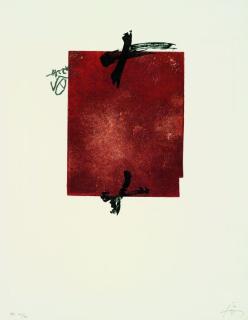 Antoni Tàpies - Un fragment de statue dans l\'herbe d\'un enclos encore désert