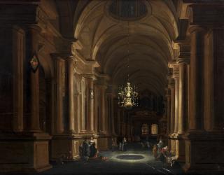Antonie de Lorme - A church interior with elegant figures