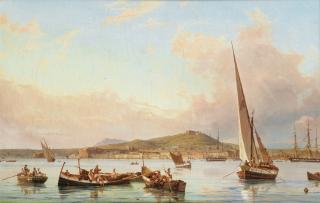 Antonie Sminck Pitloo - Naples, Vue De La Colline Du Vomero Depuis La Mer