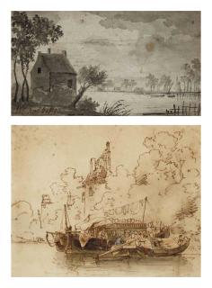 Antonie Waldorp - Barque sur le bord d\'une rivière