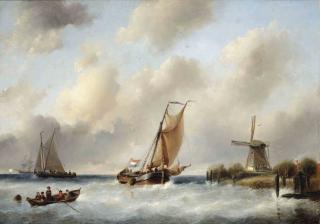 Antonie Waldorp - Ships in a stiff breeze