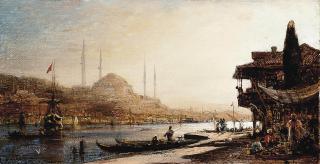 Antonietta Brandeis - A view of Hagia Sophia across the Golden Horn, Istanbul