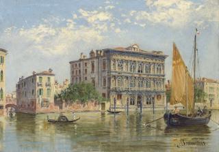 Antonietta Brandeis - Ca\' Vendramin Calergi from the Grand Canal, Venice