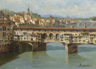 Antonietta Brandeis - Czech the Ponte Vecchio, Florence