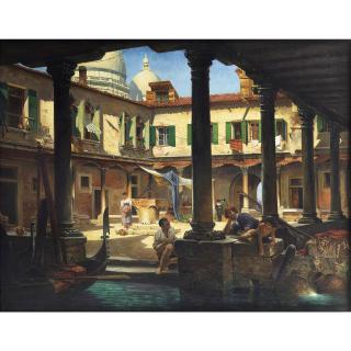 Antonietta Brandeis - Personnages Dans La Cour De San Gregorio À Venise