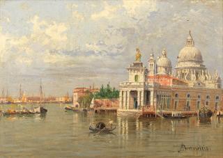 Antonietta Brandeis - Punta della Dogana with a view of Basilica di Santa Maria della Salute, Venice