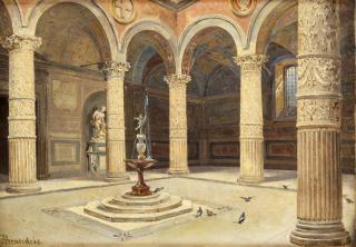 Antonietta Brandeis - The courtyard of the Palazzo Vecchio, Florence