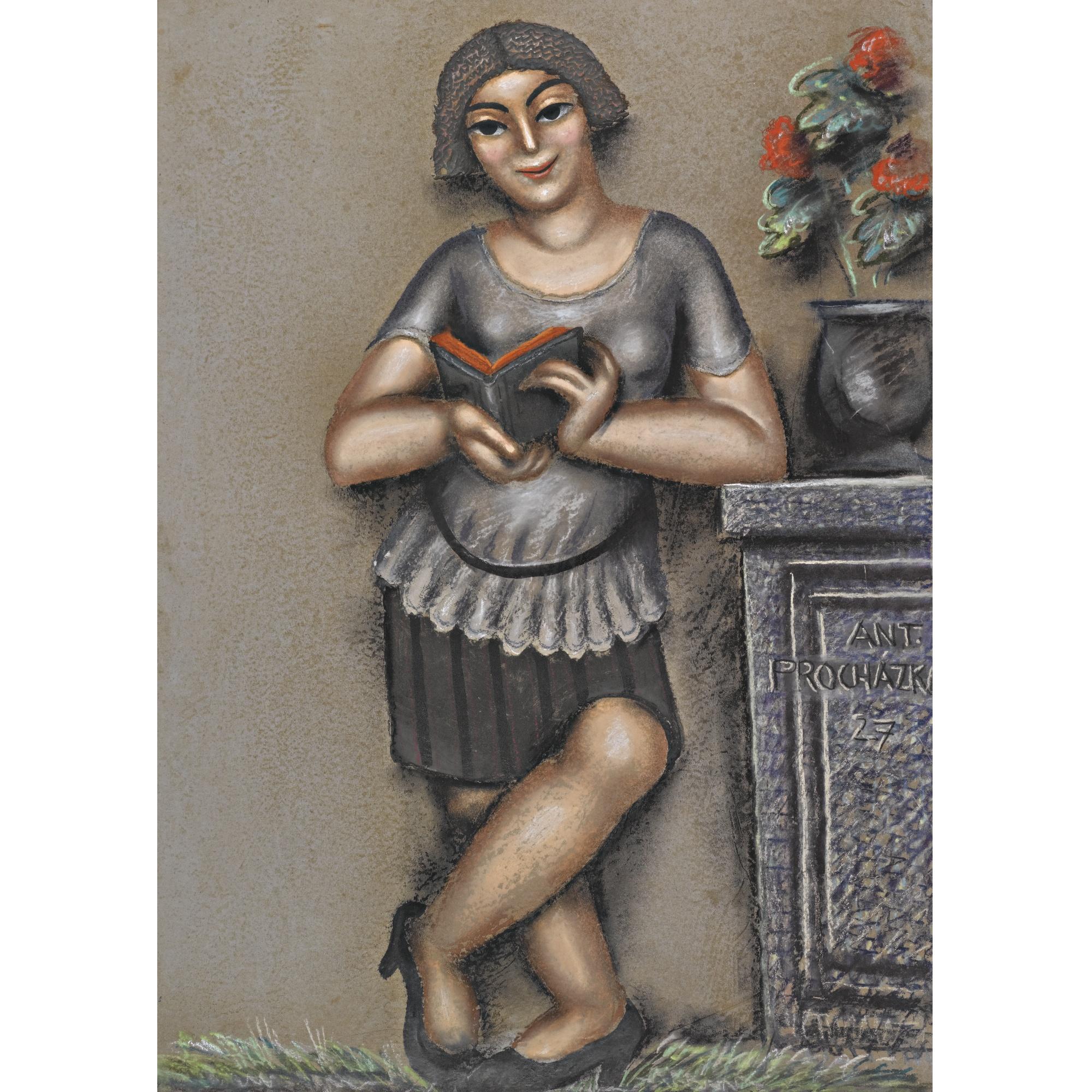 Antonín Procházka - Czech girl Reading (Čtoucí Dívka)