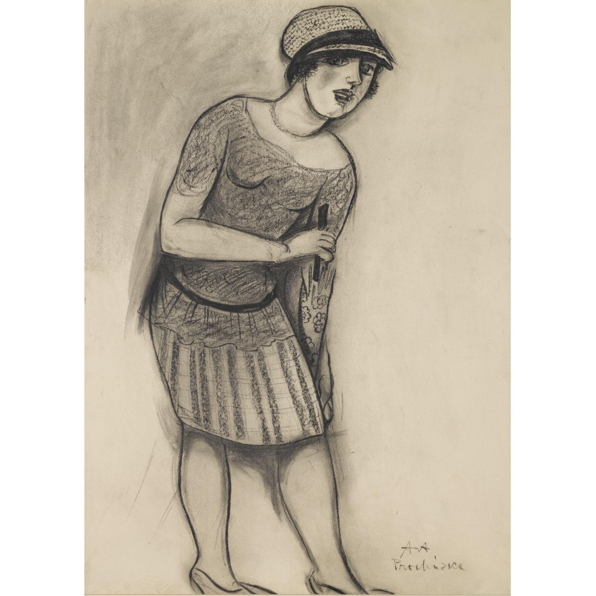 Antonín Procházka - Czech lady With Umbrella (Dáma S Deštníkem)