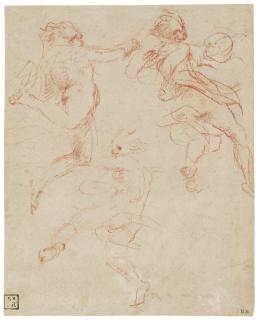 Antonio Allegri Da Correggio - Studies of three angels in flight