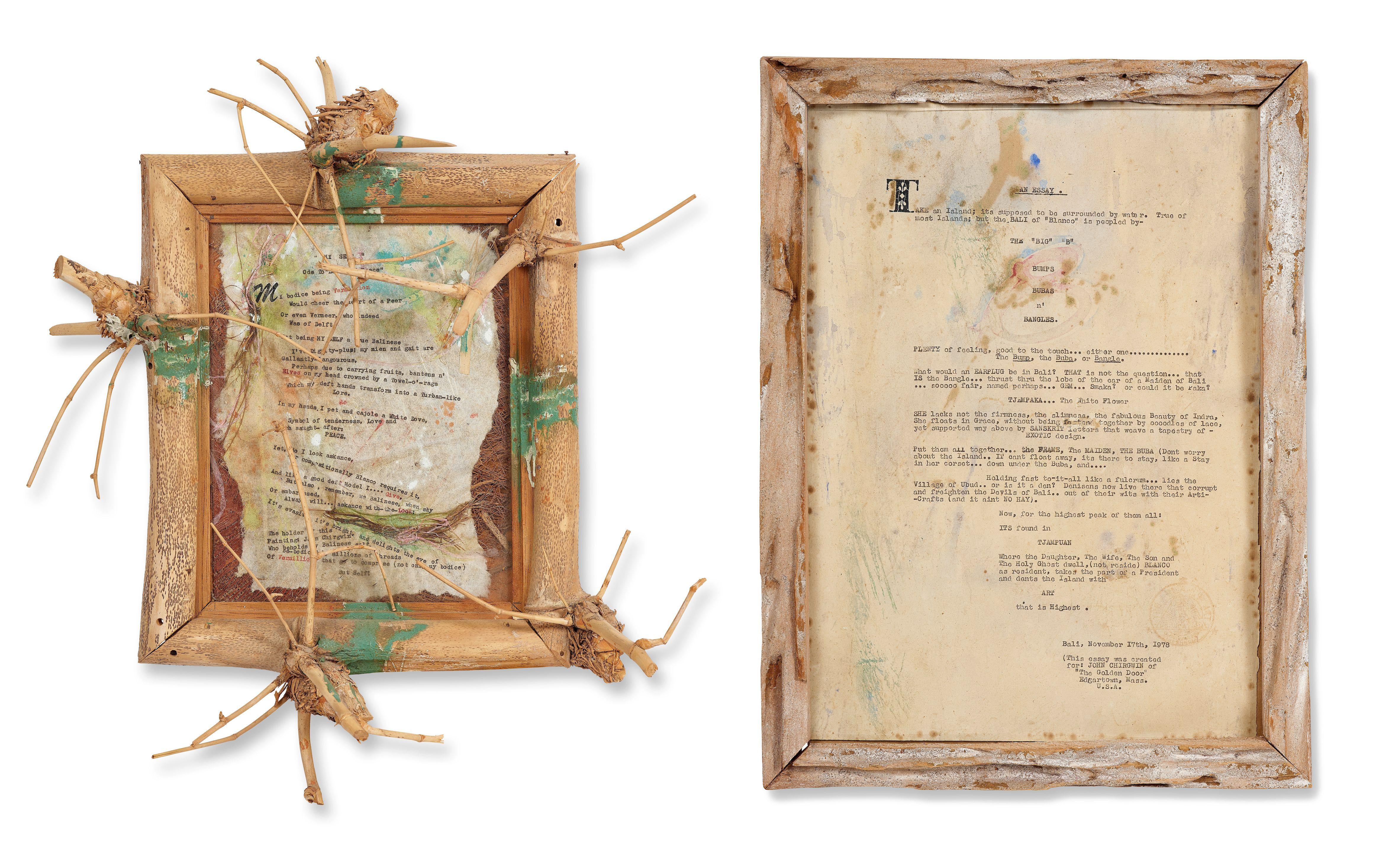 Antonio Blanco - A Poem, Myself – Ode to Love and Peace, and A Letter, Bali of Blanco