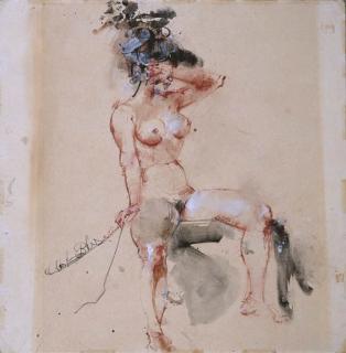 Antonio Blanco - Portrait of a nude figure