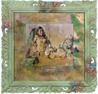 Antonio Blanco - Seated Nude (from The Blue Angel series)