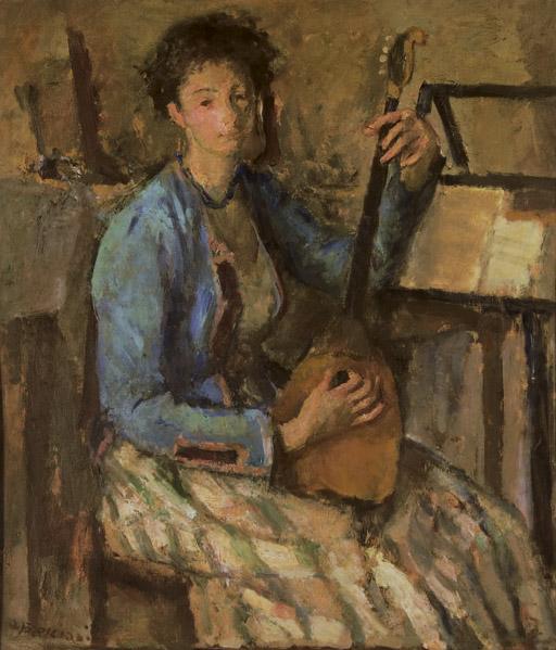 Antonio Bresciani - Femme à la mandoline