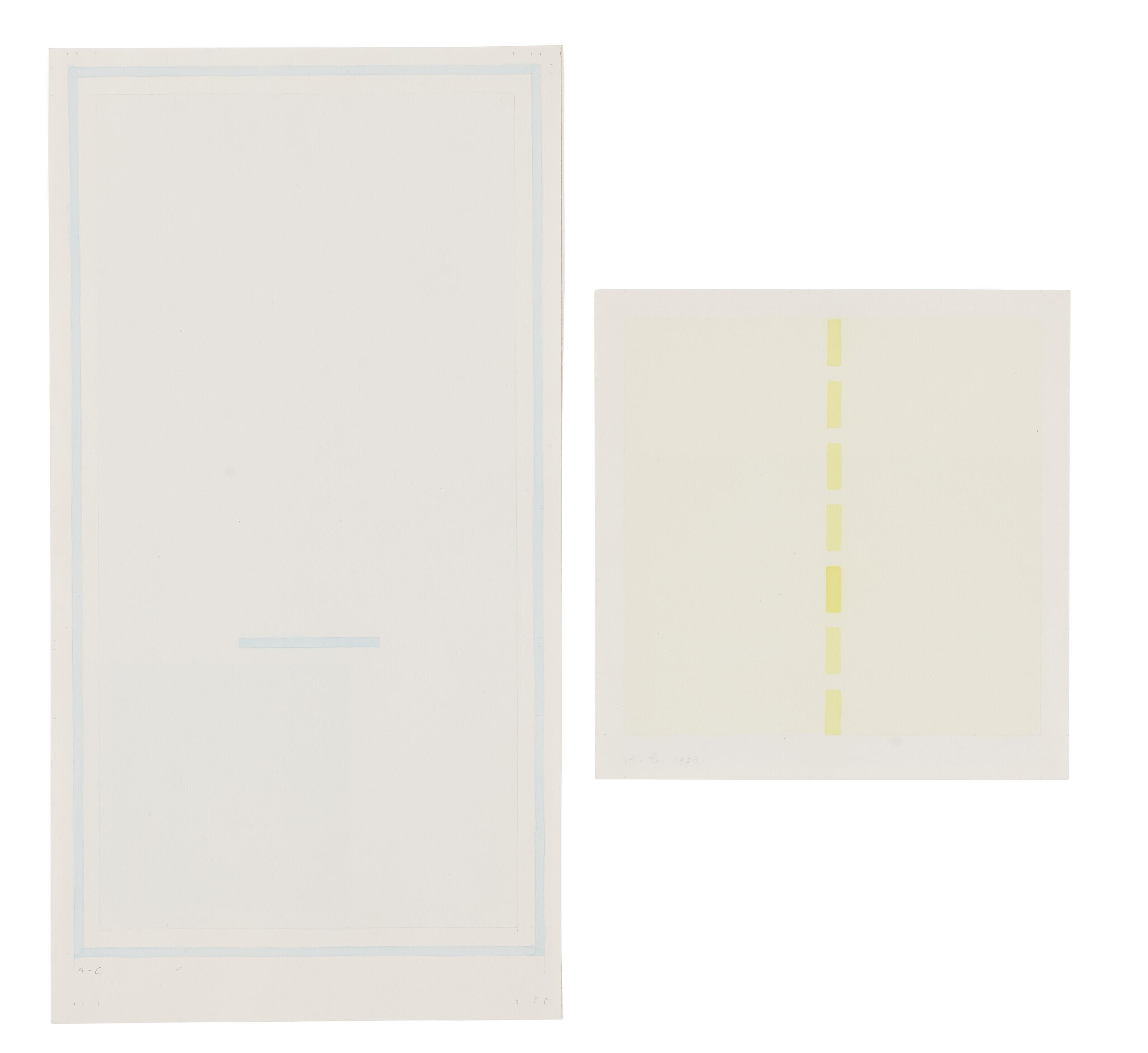 Antonio Calderara - Pittura (dittico) and Tensione verticale interrotia al centro [Two Works]