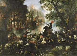 Antonio Calza - Scontro di cavalleria