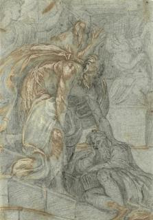 Antonio Campi - Recto: Various Figure Studies Verso: Study For An Elaborate Base, Possibly For A Bronze