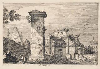 Antonio Canal called Canaletto - Landscape With Ruined Monuments