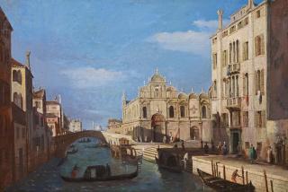 Antonio Canal - Blick auf den Rio dei Mendicanti und die Scuola Grande di San Marco in Venedig.