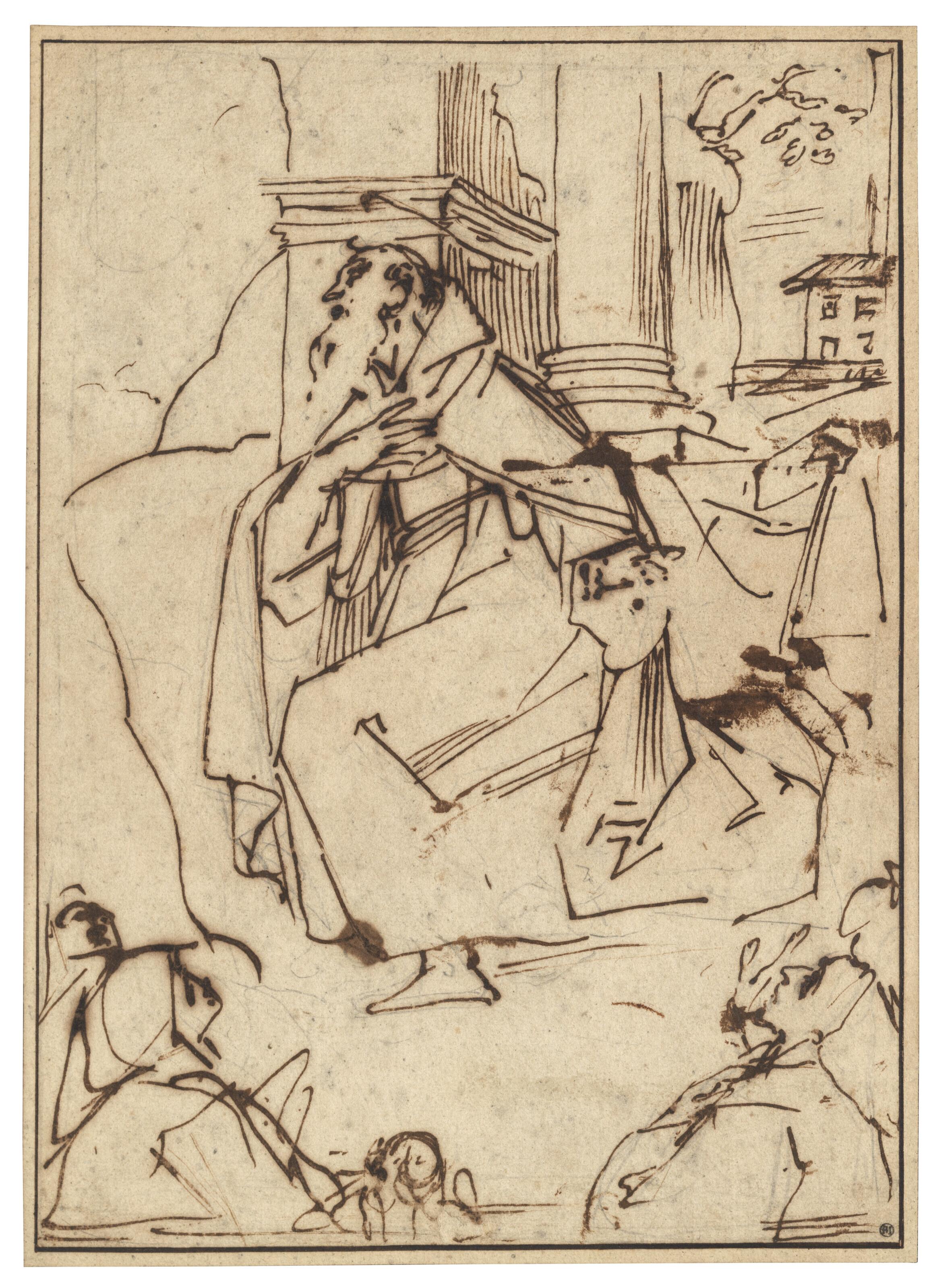 Antonio Cimatori - Saint Anthony the Abbott and members of the Del Monte family wearing the robes of the Order of Saint Anthony