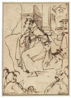 Antonio Cimatori - Saint Anthony the Abbott and members of the Del Monte family wearing the robes of the Order of Saint Anthony