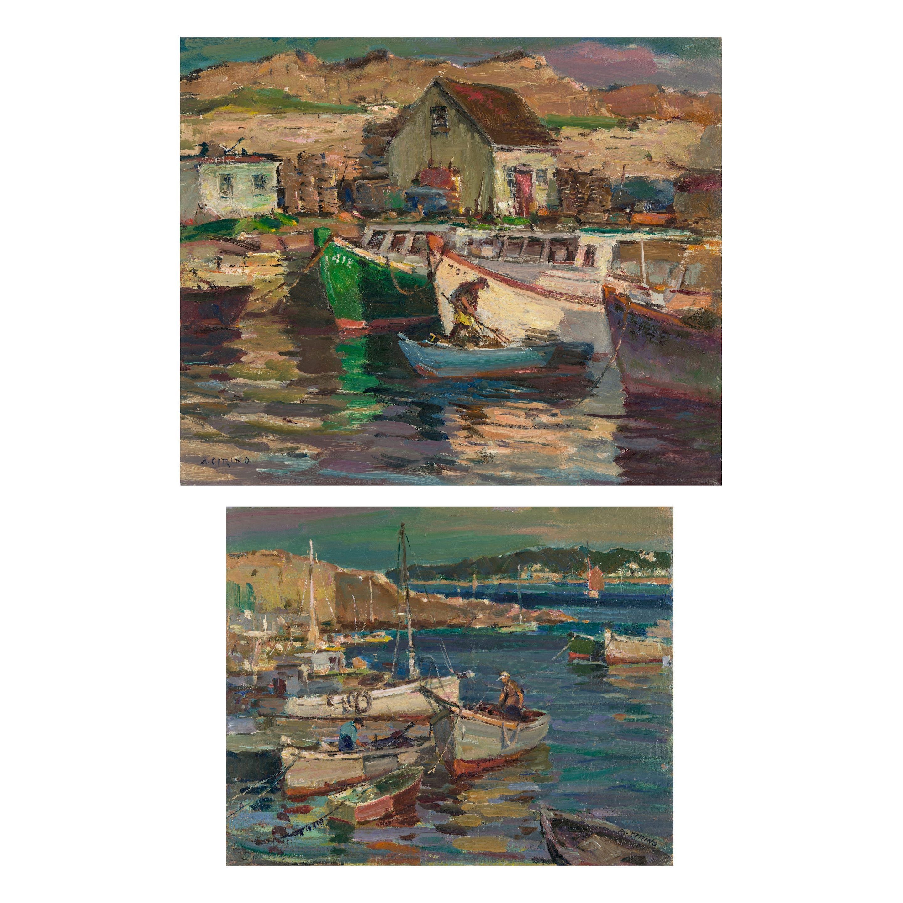 Antonio Cirino - Fishing Shacks and New England Cove: A Pair of Works