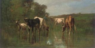 Antonio Cordero Cortès - Livestock watering before woodland