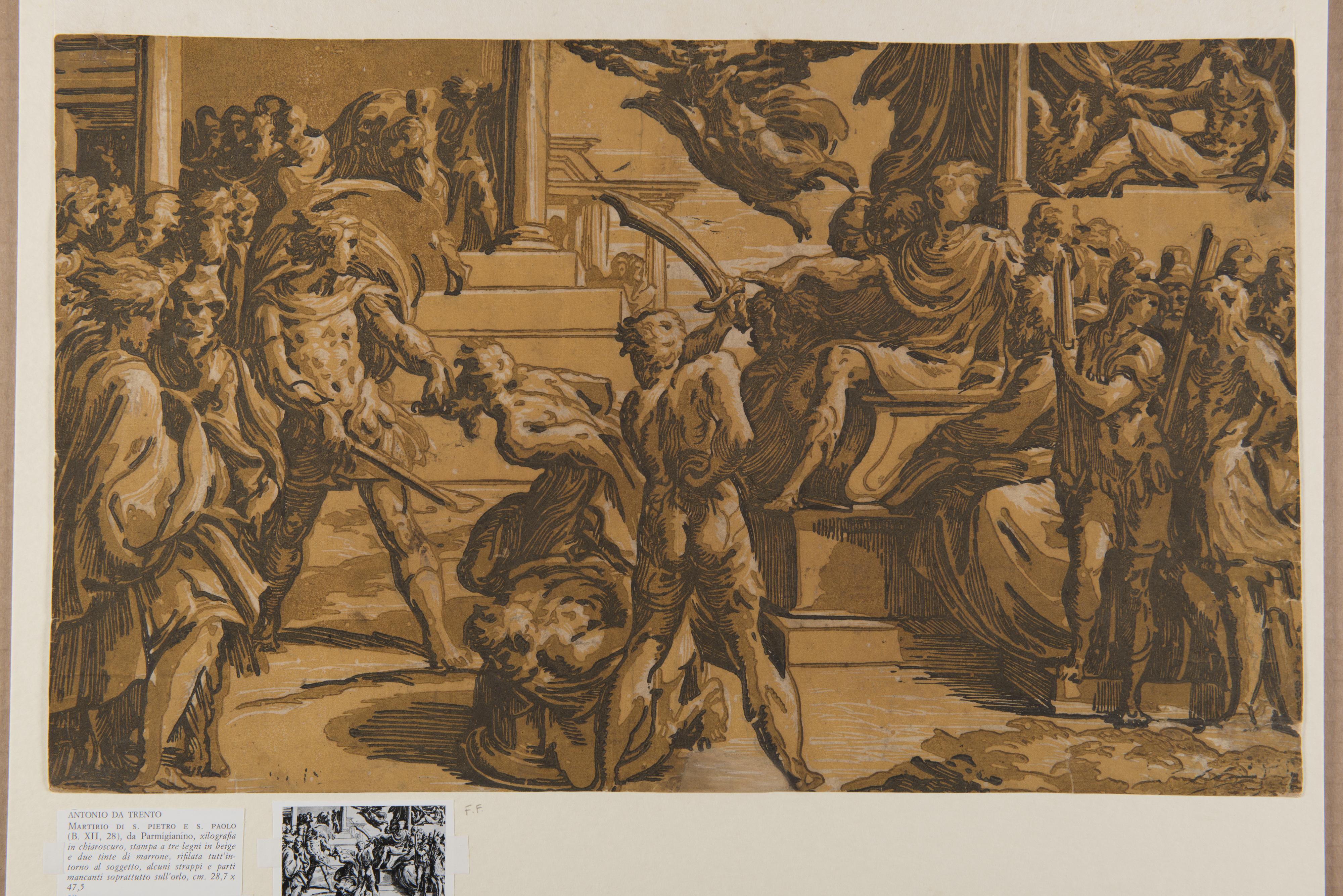 Antonio Da Trento - Martyrdom of Saint Peter and Saint Paul, after Parmigianino