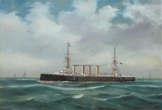 Antonio De Simone - H.M.S. Powerful at sea