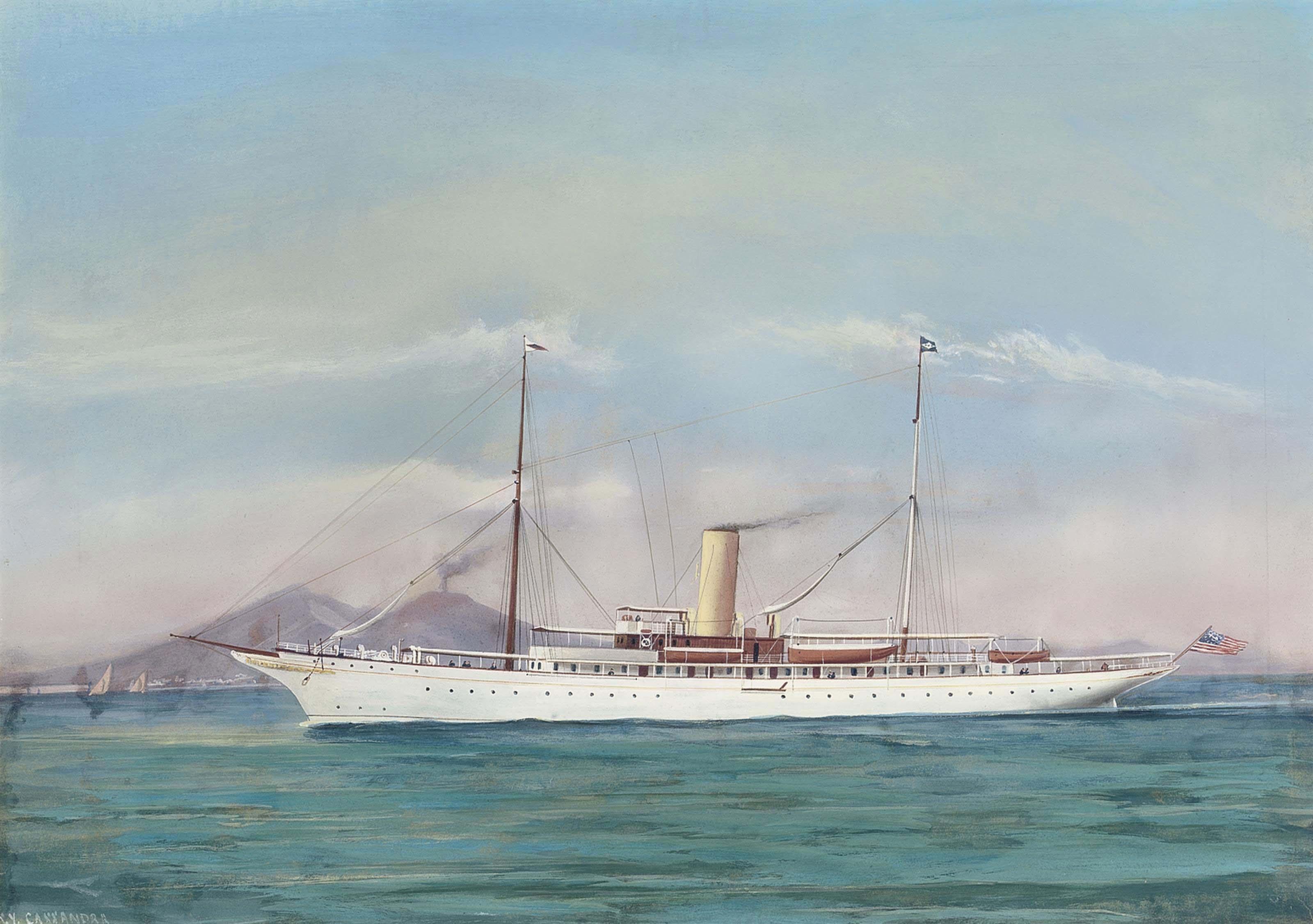 Antonio de Simone - The American steam yacht Cassandra cruising in Mediterranean waters off Naples