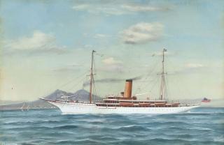 Antonio de Simone - The American steam yacht Iolanda in Mediterranean waters off Naples