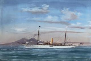 Antonio de Simone - The American steam yacht O-we-ra in the bay of Naples (illustrated); and The American steam yacht O-we-ra in heavy seas