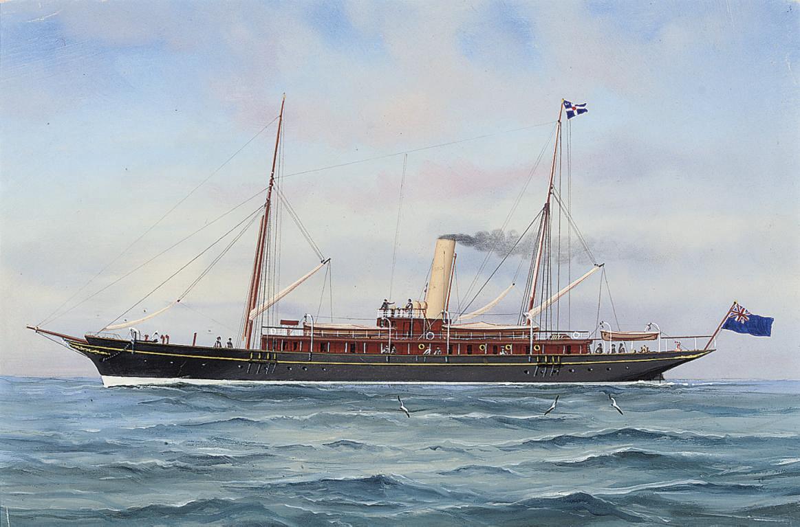 Antonio De Simone - The British steam yacht Rosabelle at sea