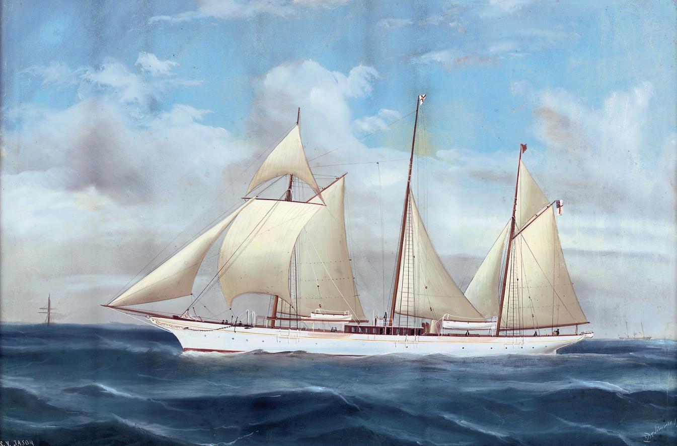 Antonio de Simone - The Royal Yacht Squadron\'s steam yacht Jason in the Mediterranean