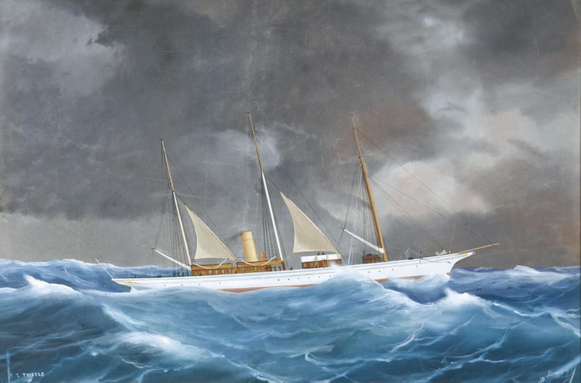 Antonio de Simone - The steam yacht Thistle in the bay of Naples