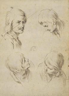 Antonio Del Castillo - Studies Of Four Heads