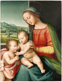 Antonio Del Ceraiolo - The Madonna And Child With The Infant Saint John The Baptist