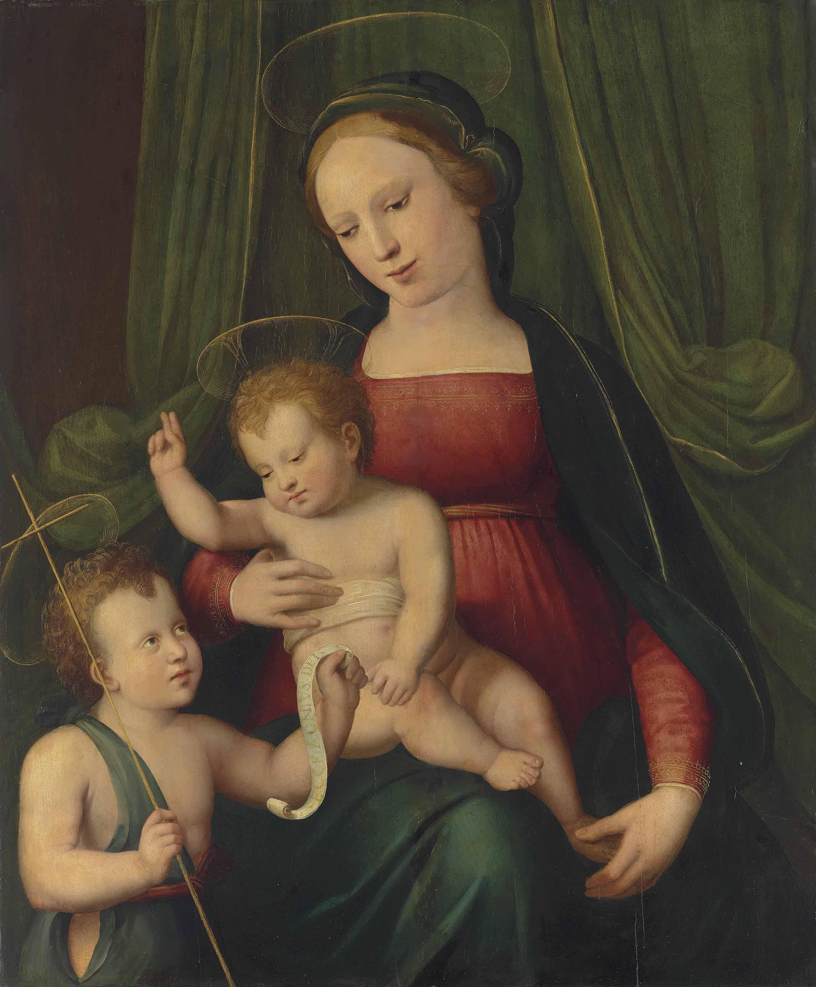Antonio Del Ceraiolo - The Madonna And Child With The Infant Saint John The Baptist