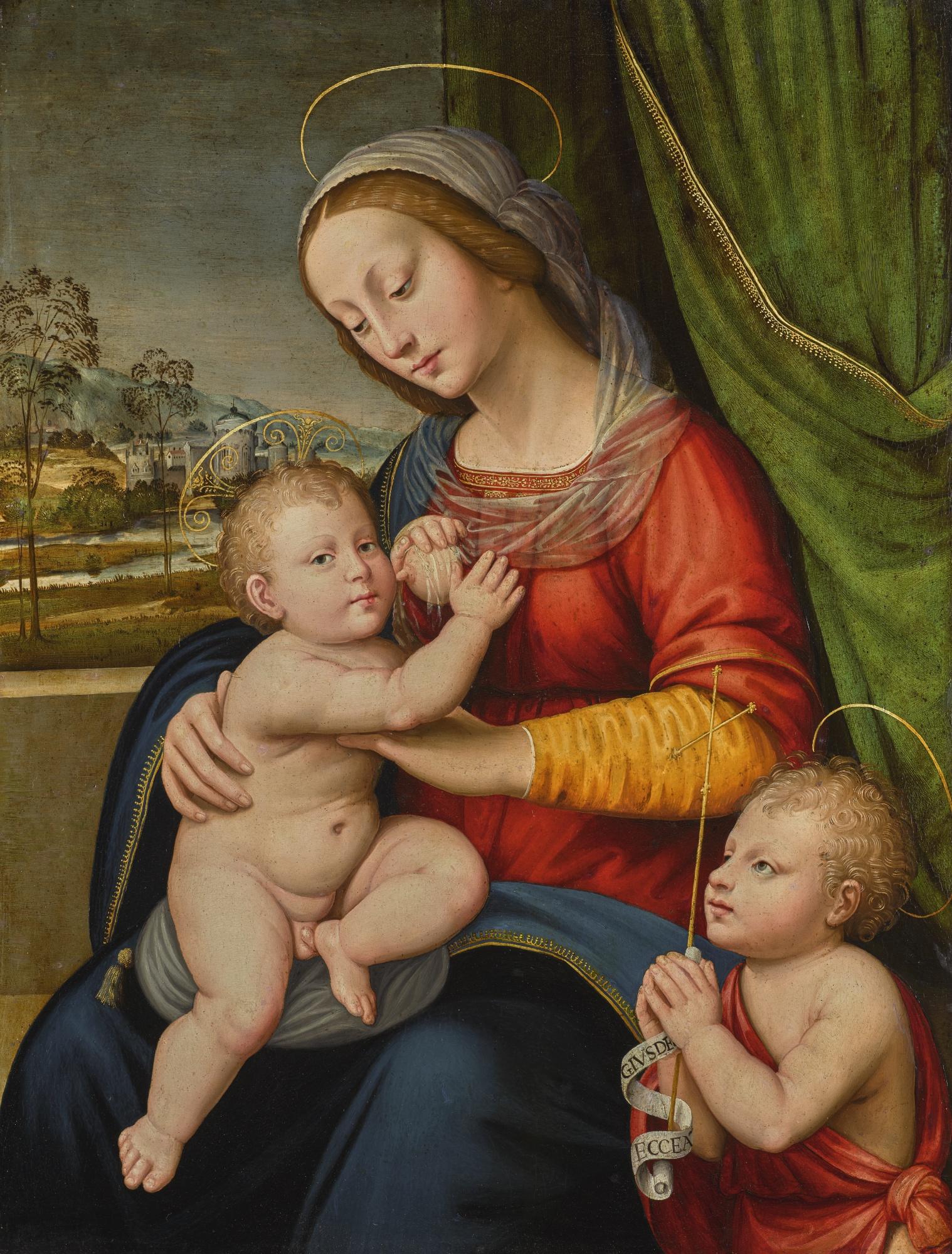 Antonio Del Ceraiuolo - The Madonna And Child With The Infant Saint John The Baptist
