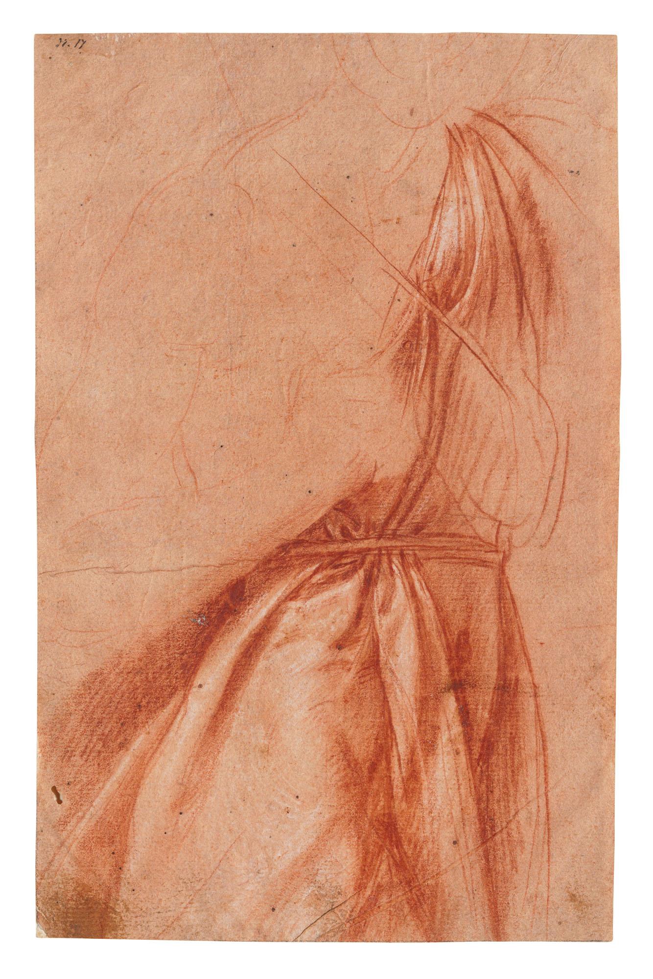 Antonio D’Enrico - Drapery study (recto); Study of a woman, her hands joined in prayer (verso)