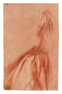 Antonio D’Enrico - Drapery study (recto); Study of a woman, her hands joined in prayer (verso)