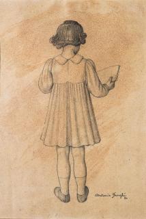 Antonio Donghi - Bambina che legge