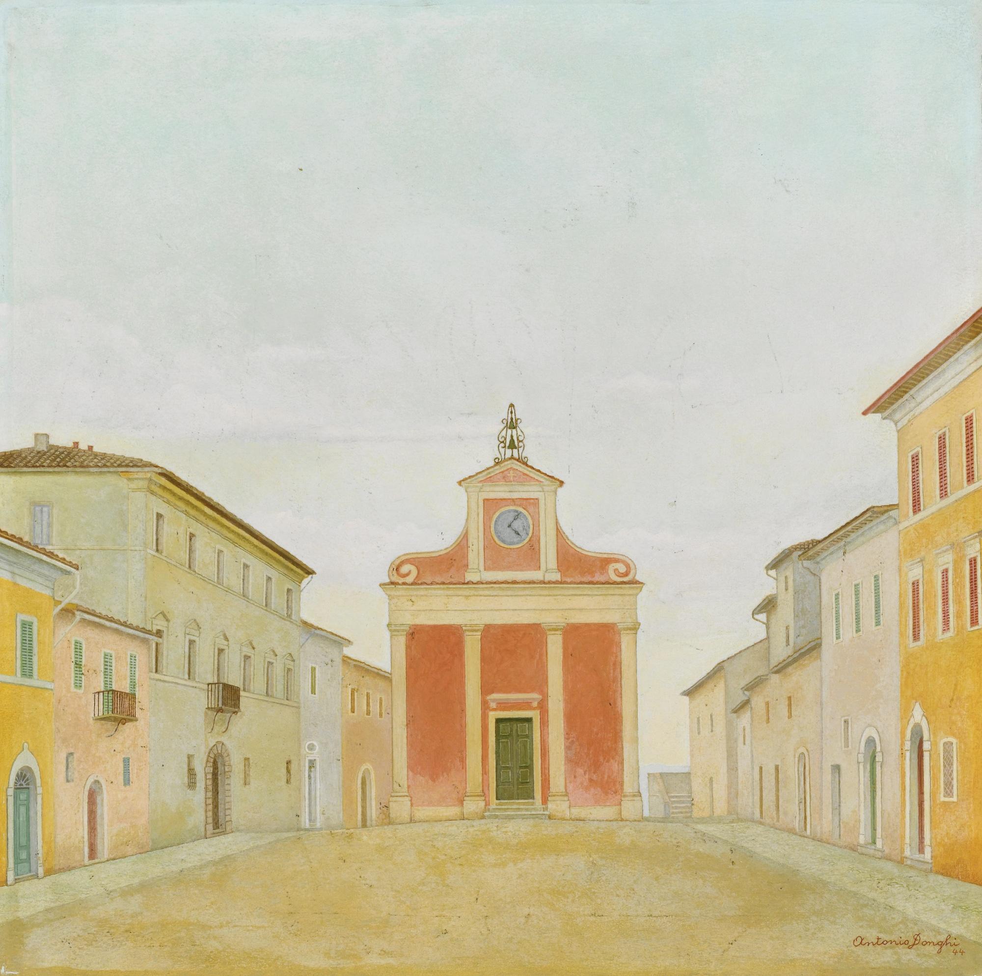 Antonio Donghi - Piazza Di Paese