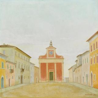 Antonio Donghi - Piazza Di Paese