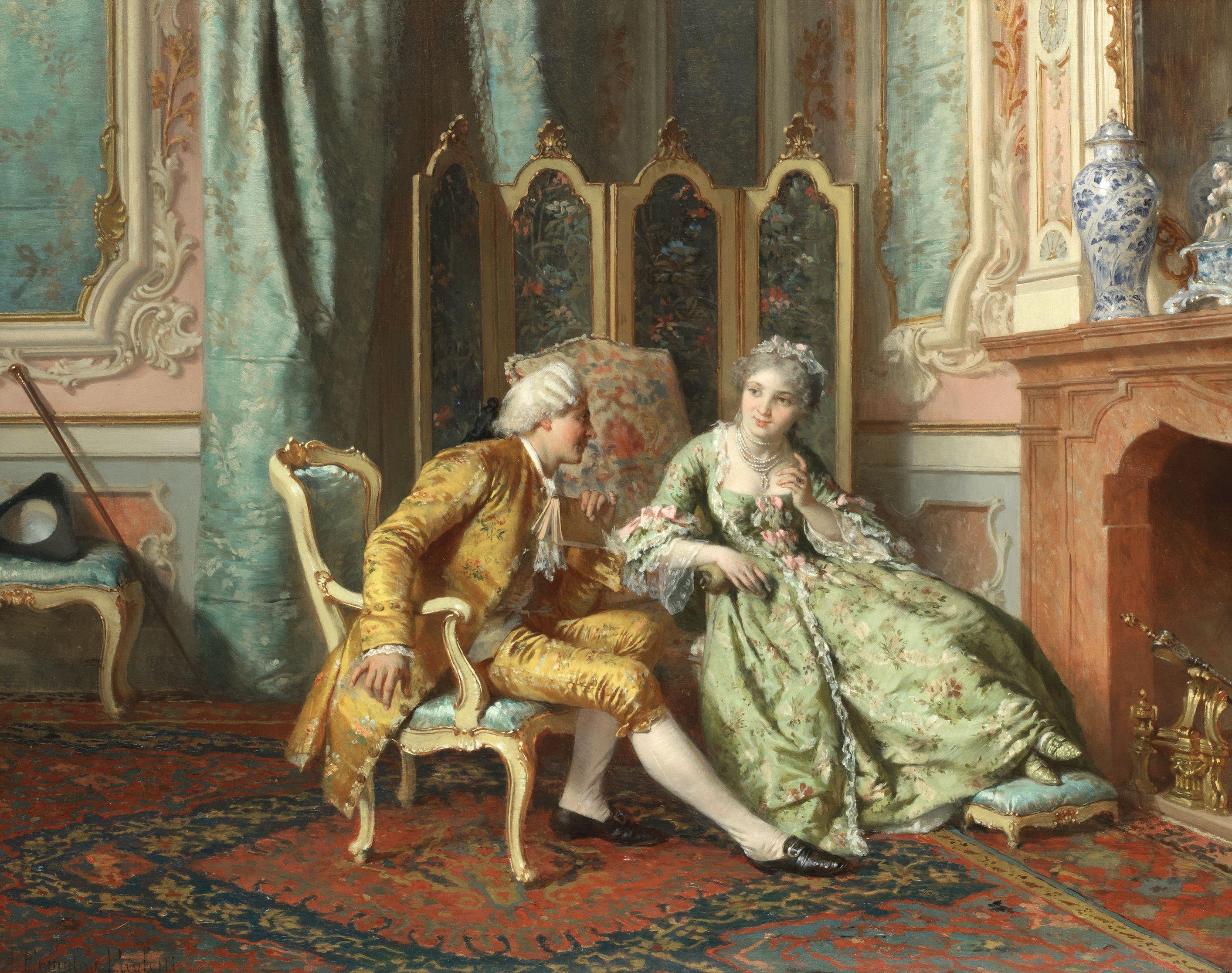 Antonio Ermolao Paoletti - Lady And Gallant By A Fireside