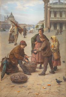 Antonio Ermolao Paoletti - Street vendors near Piazza San Marco, Venice