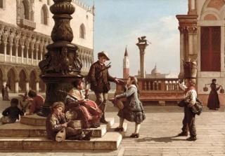 Antonio Ermolao Paoletti - Young Musicians In Piazza San Marco, Venice