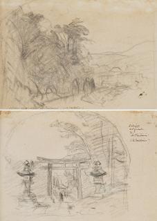 Antonio Fontanesi - Il portale sacro del santuario di Hakone