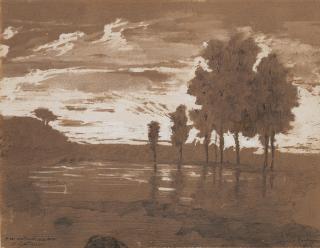 Antonio Fontanesi - Paesaggio al crepuscolo