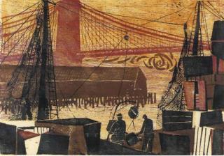 Antonio Frasconi - The Fulton Fish Market - Sunrise